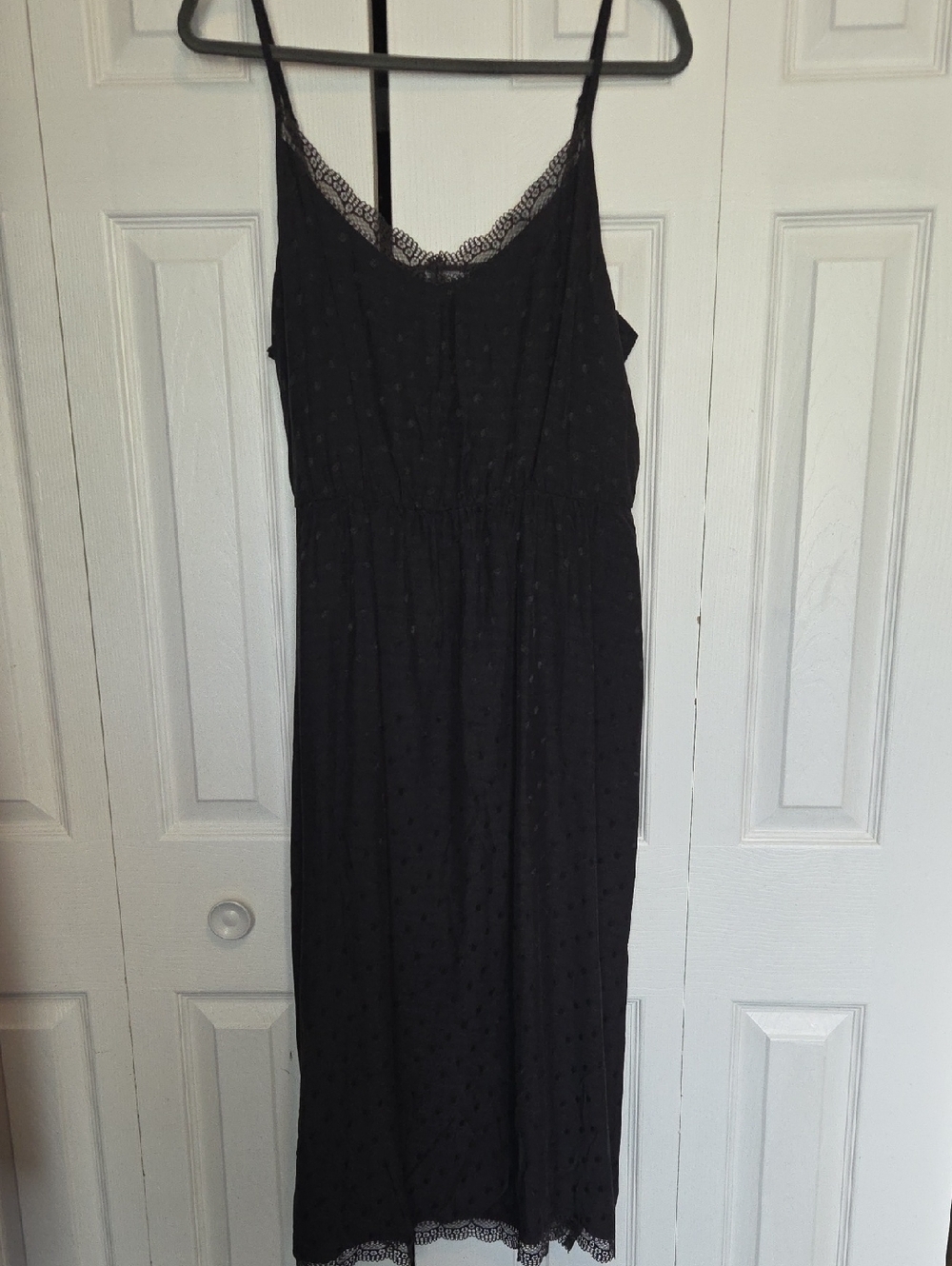Vero Moda Black Lace-Trim Midi Slip Dress